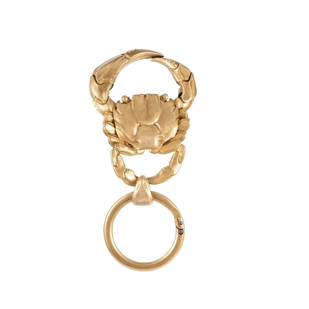 4559 Crab Snap Keychain Brass Key Chain Quick Release Clip w Keyring